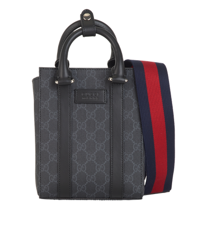 GG Supreme Mini Tote, &pound;595, Handbags, Black, Canvas, Front view